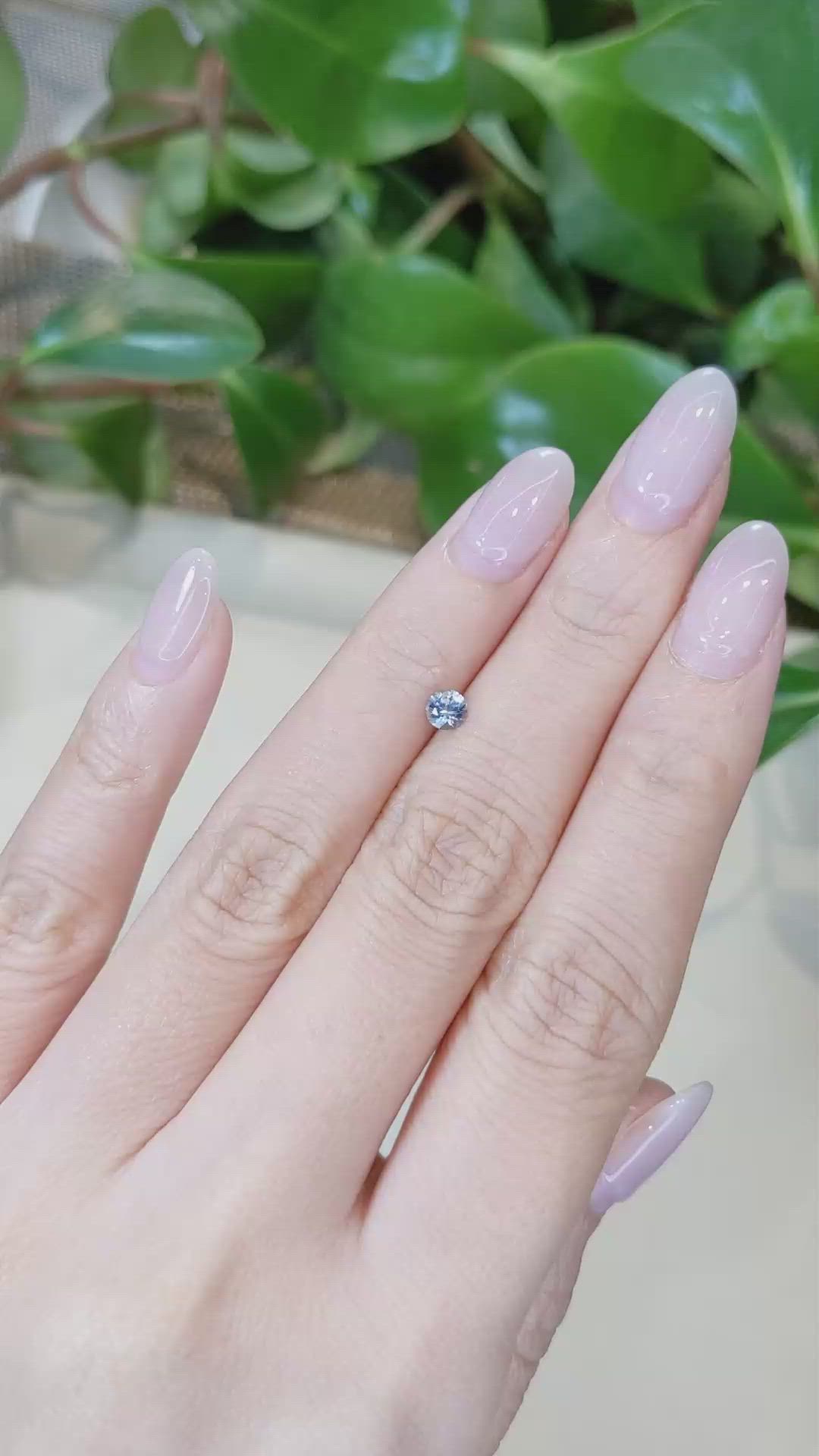 0.32 Ct. Bluish Grey Sapphire from Montana Size Video