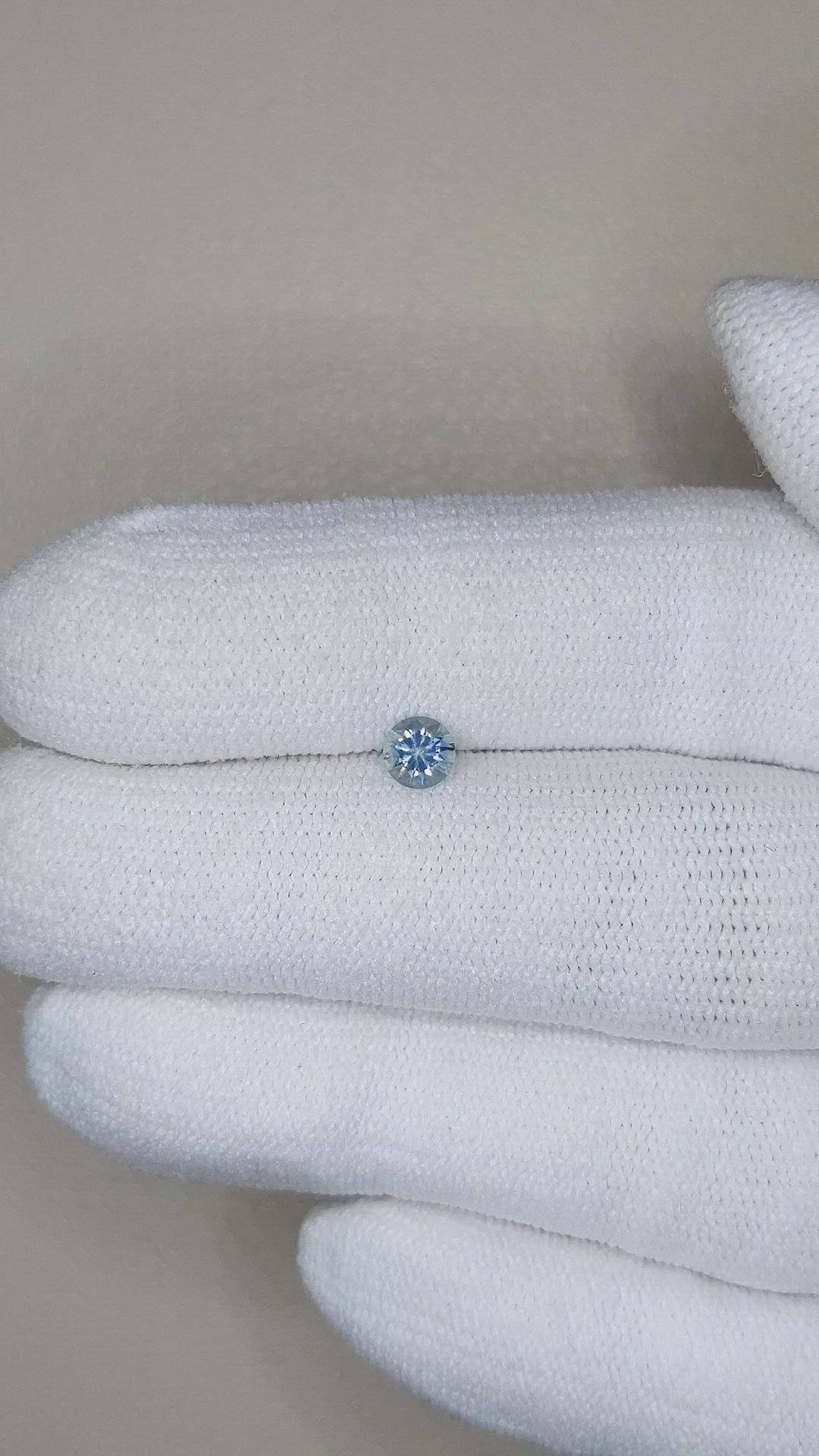 0.32 Ct. Bluish Grey Sapphire from Montana Size Video