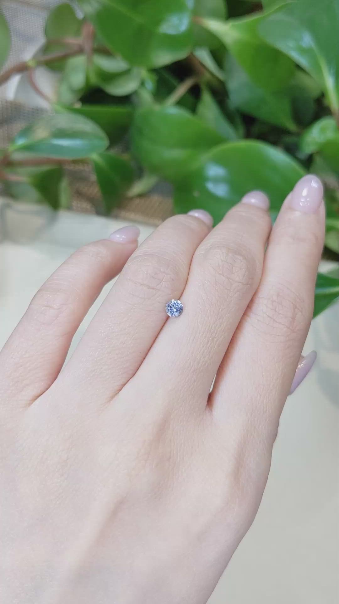 0.32 Ct. Bluish Grey Sapphire from Montana Size Video