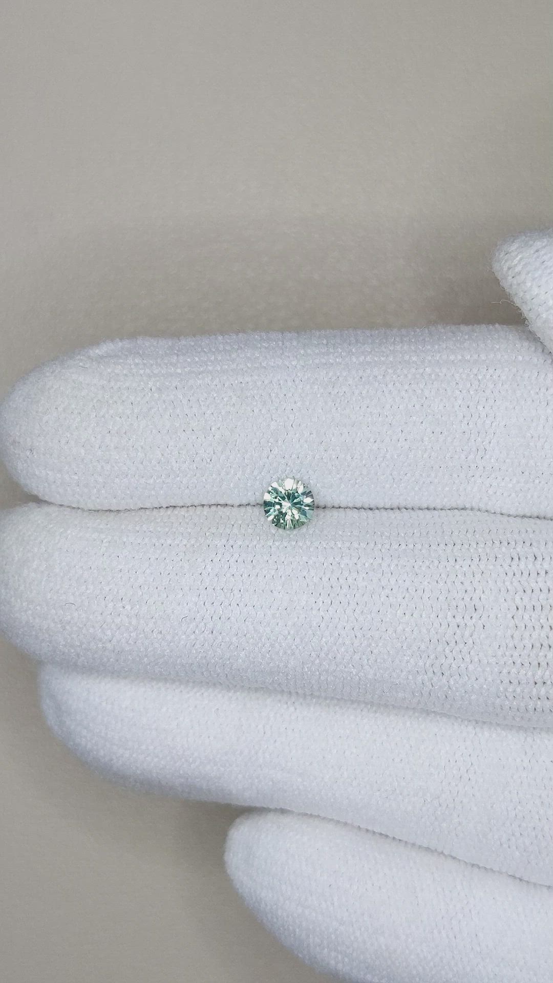 0.32 Ct. Bluish Green Sapphire from Montana Size Video