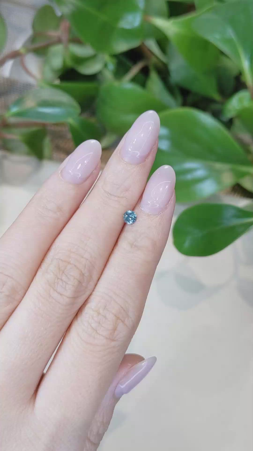 0.33 Ct. Greenish Blue Sapphire from Montana Size Video