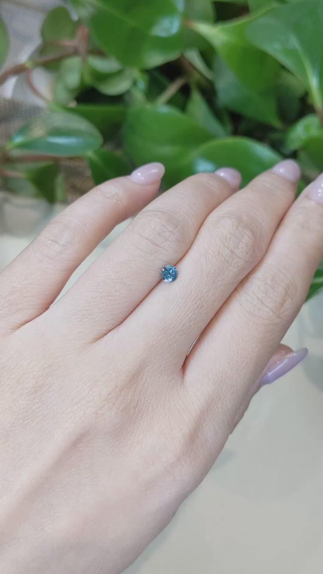 0.33 Ct. Greenish Blue Sapphire from Montana Size Video