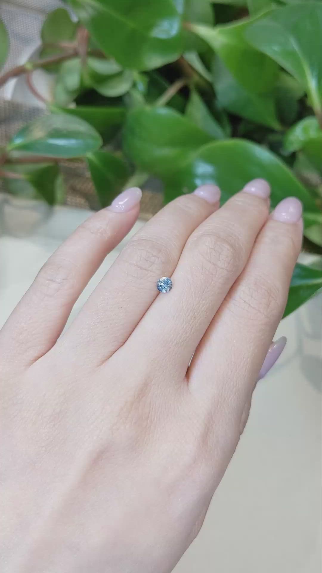 0.33 Ct. Greyish Blue Sapphire from Montana Size Video