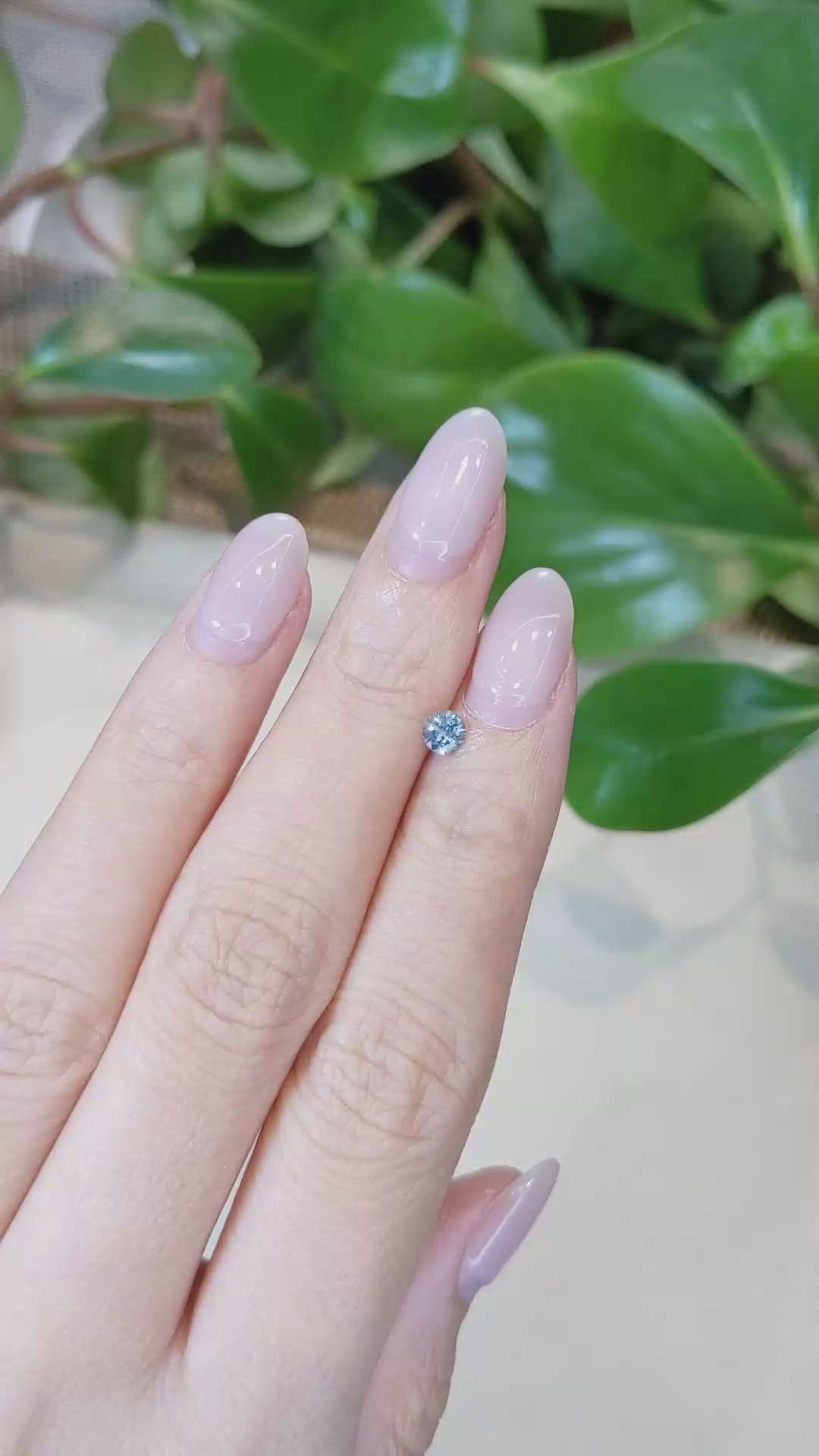 0.33 Ct. Greyish Blue Sapphire from Montana Size Video