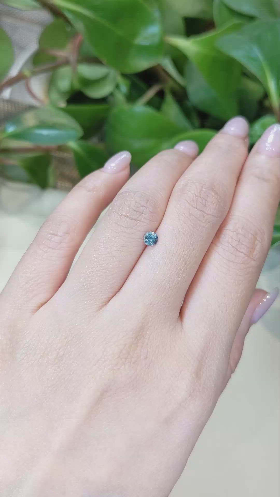 0.33 Ct. Greenish Blue Sapphire from Montana Size Video