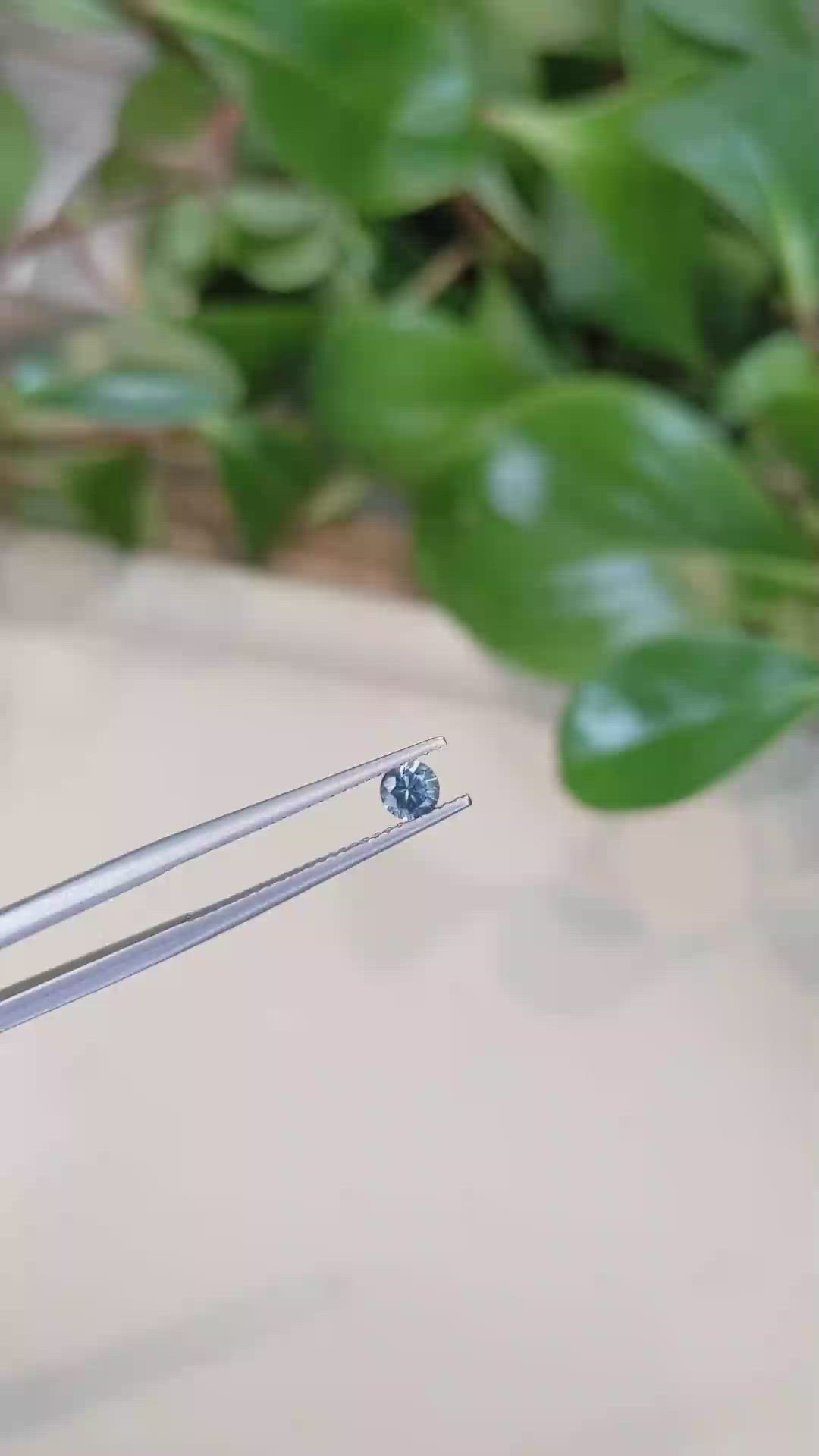 0.33 Ct. Greenish Blue Sapphire from Montana Size Video