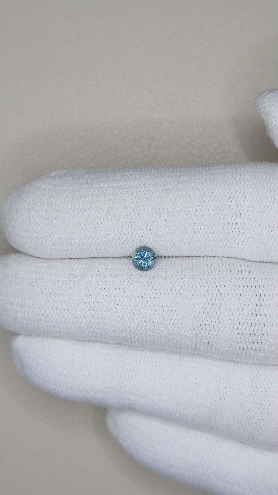 0.33 Ct. Greenish Blue Sapphire from Montana Size Video