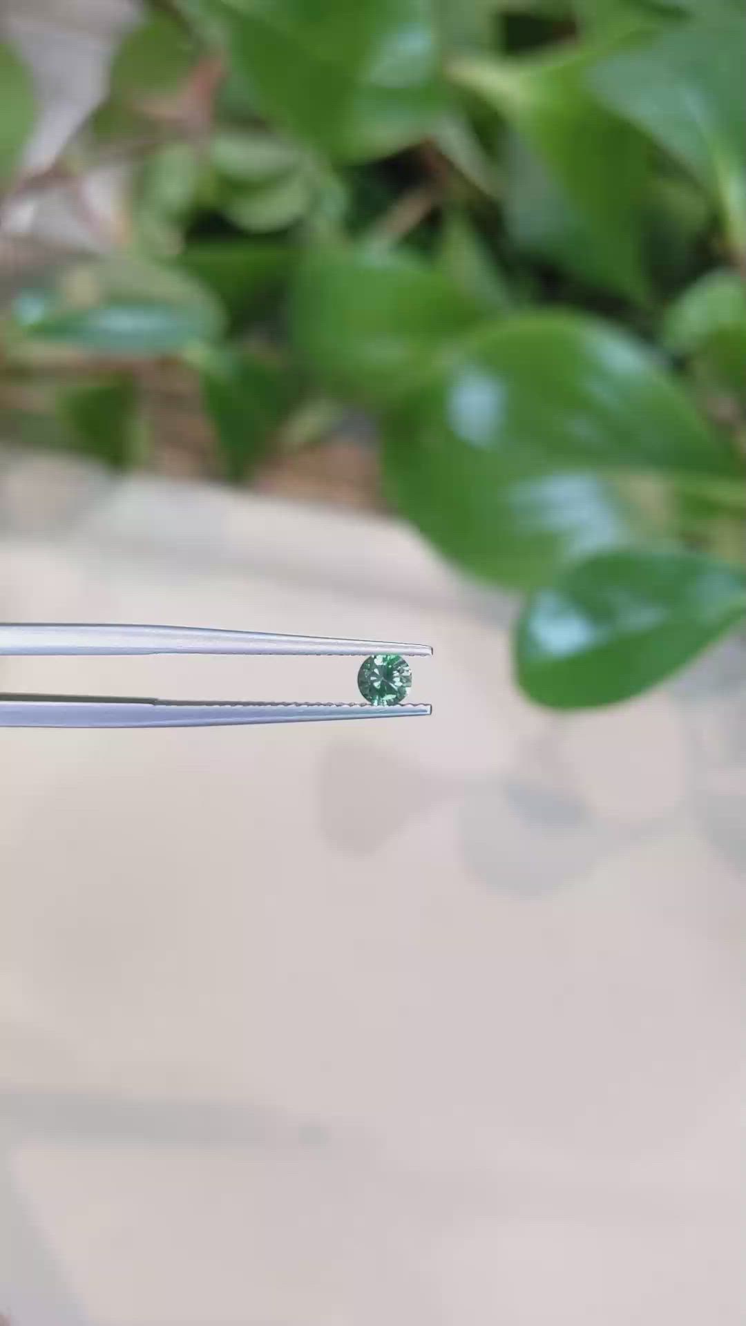 0.30 Ct. Green Sapphire from Montana Size Video