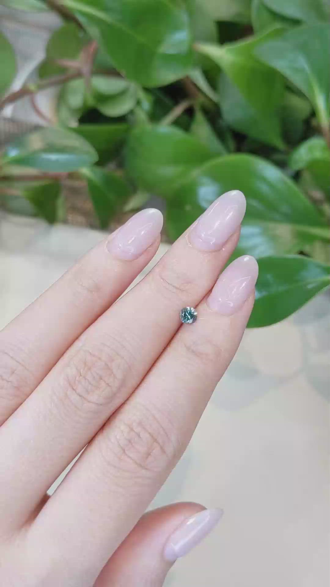 0.33 Ct. Greenish Blue Sapphire from Montana Size Video