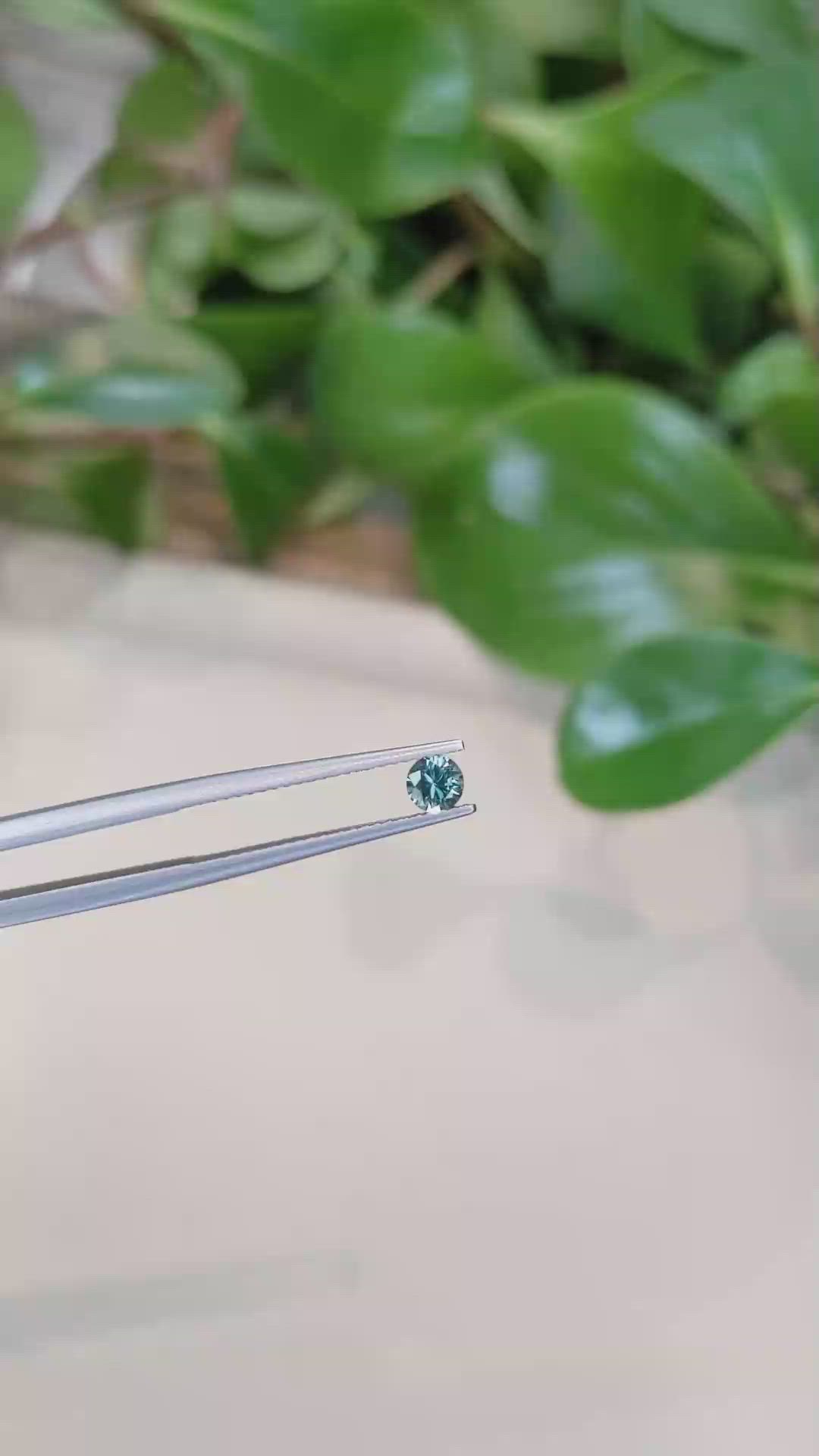 0.33 Ct. Greenish Blue Sapphire from Montana Size Video