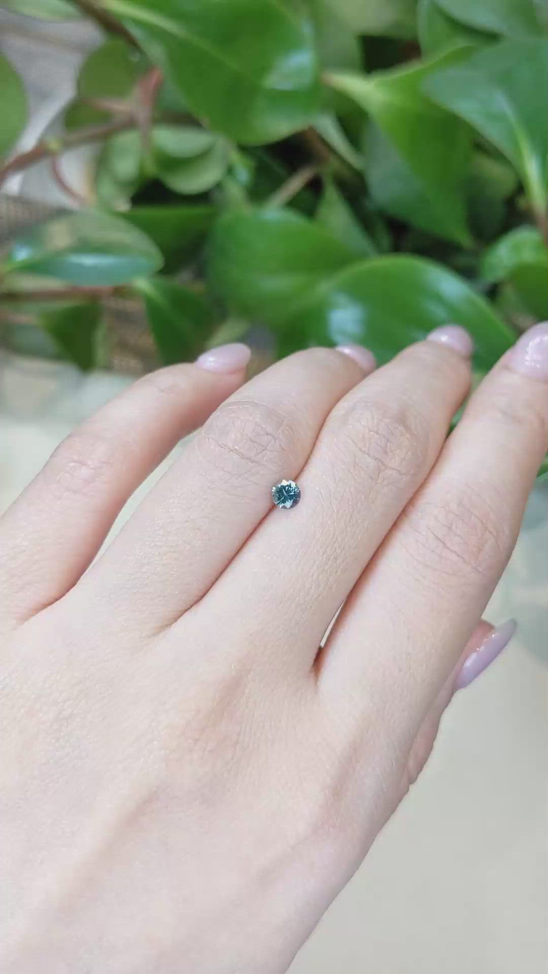 0.33 Ct. Greenish Blue Sapphire from Montana Size Video