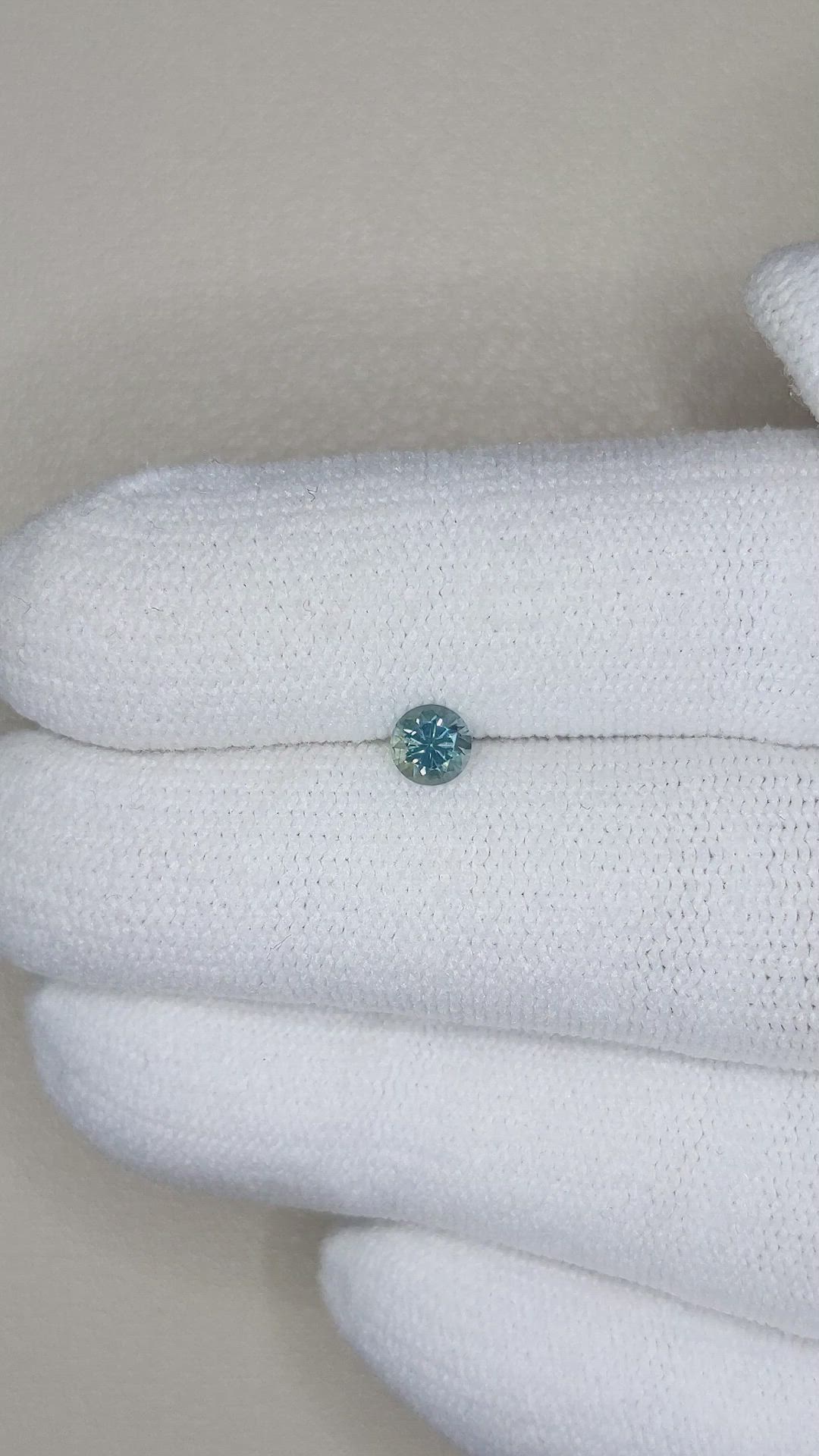 0.33 Ct. Greenish Blue Sapphire from Montana Size Video