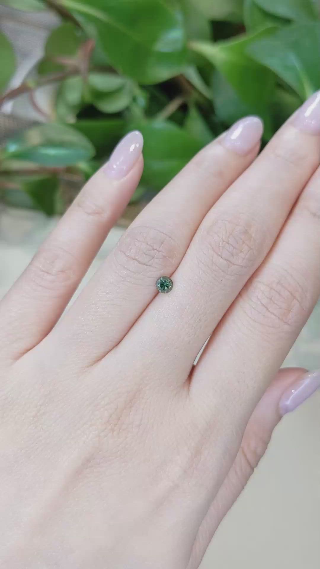 0.33 Ct. Green Sapphire from Montana Size Video