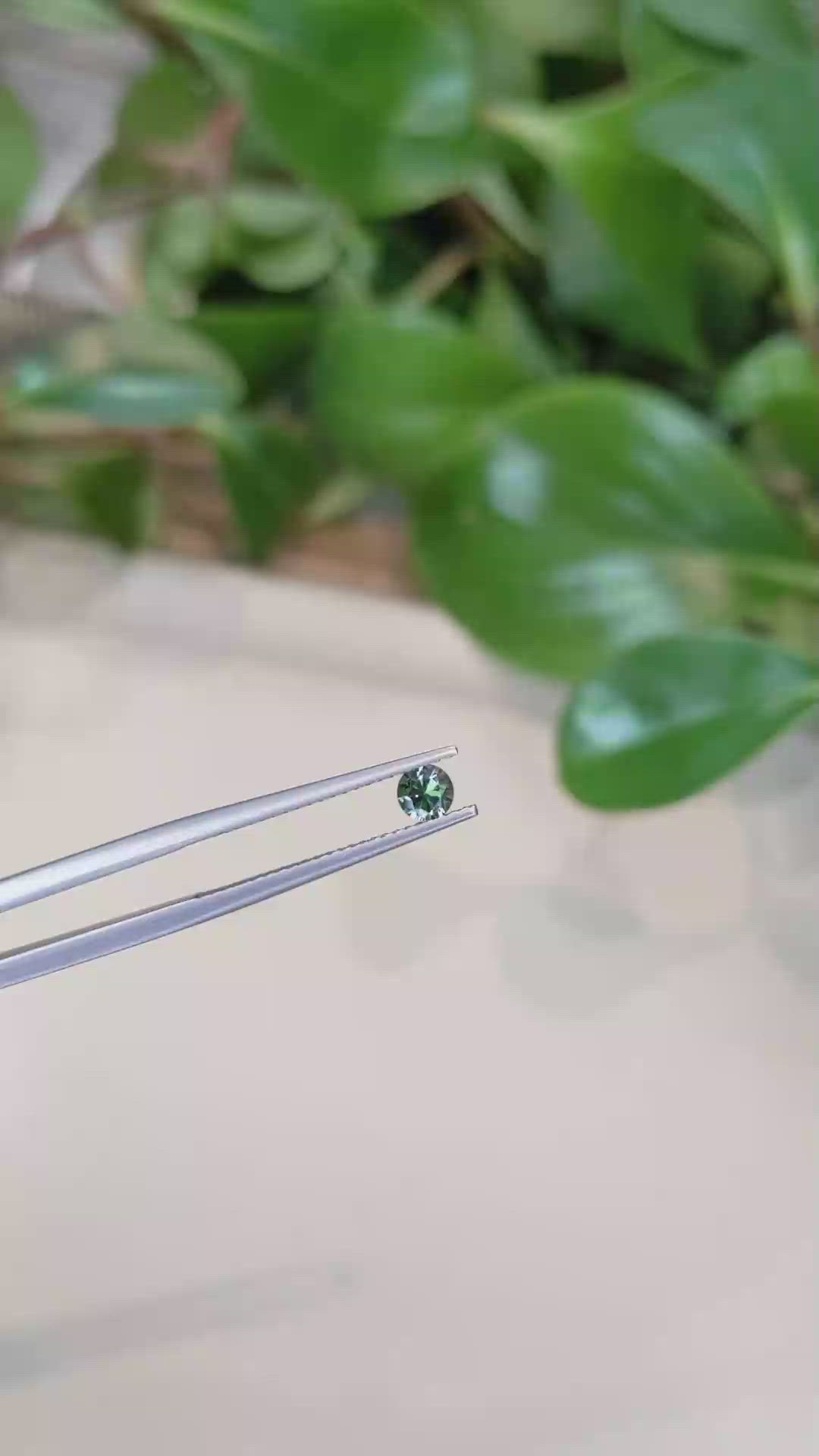 0.33 Ct. Green Sapphire from Montana Size Video