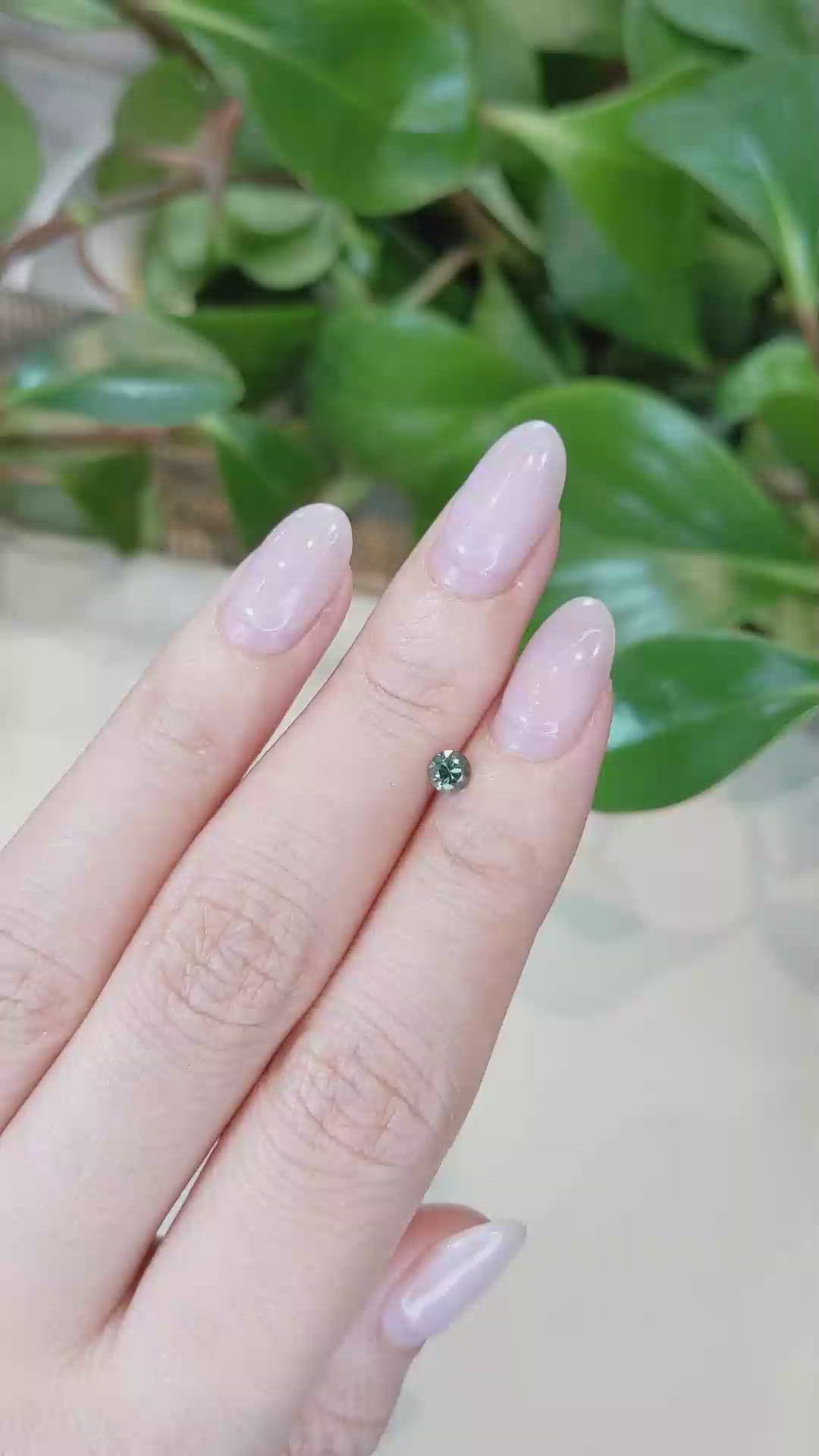 0.33 Ct. Green Sapphire from Montana Size Video