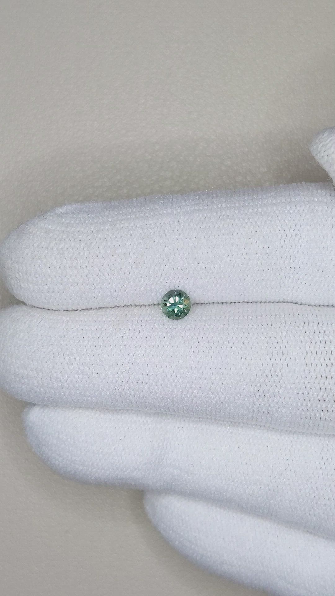 0.33 Ct. Green Sapphire from Montana Size Video
