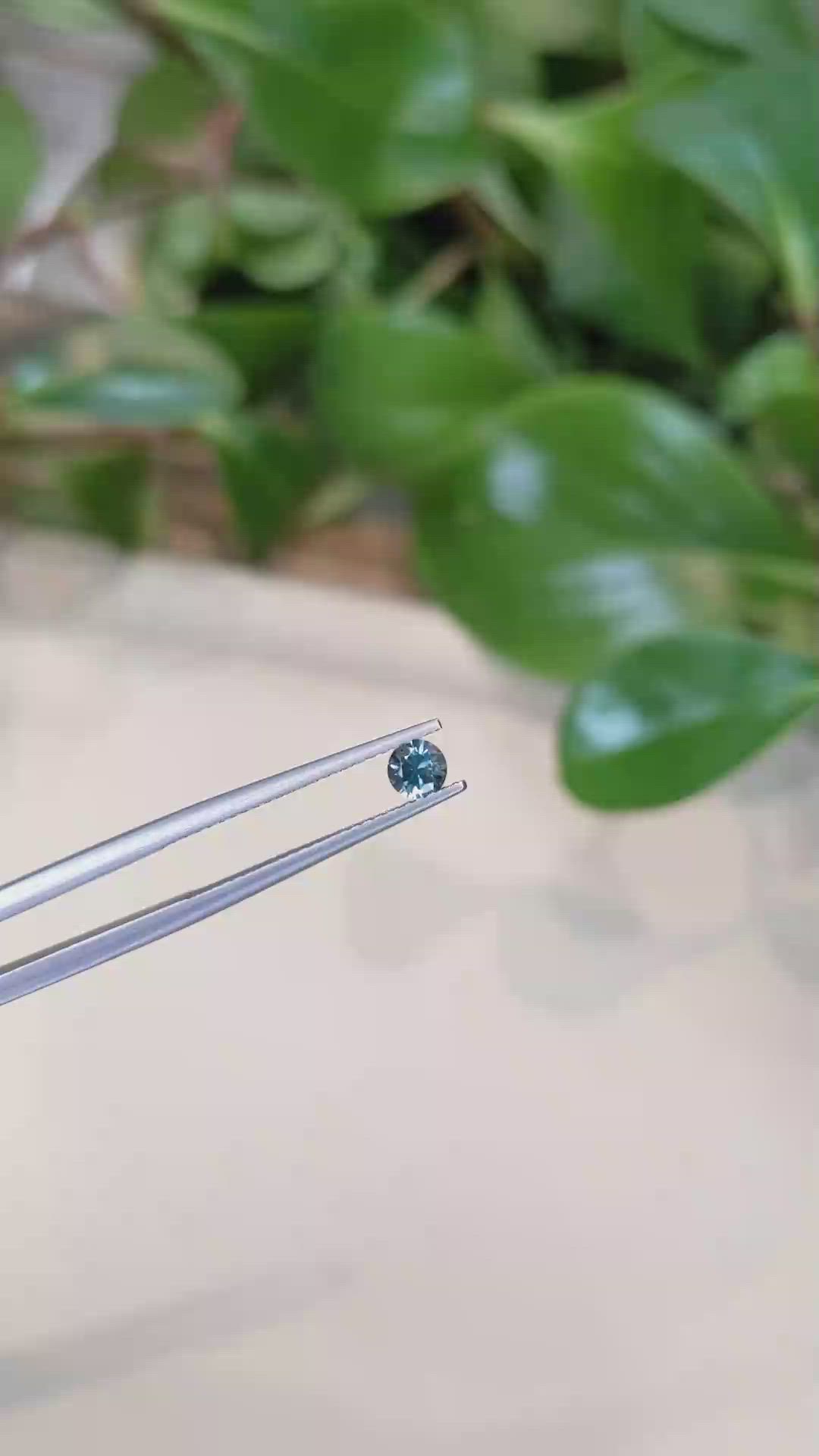 0.33 Ct. Greenish Blue Sapphire from Montana Size Video