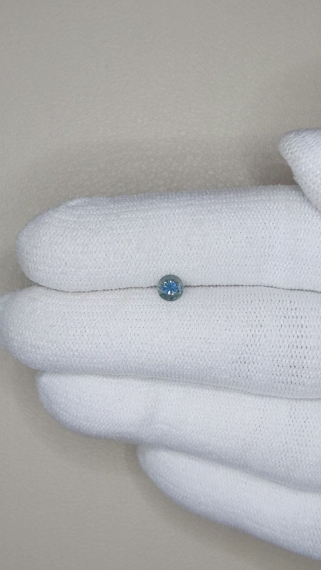 0.33 Ct. Greenish Blue Sapphire from Montana Size Video
