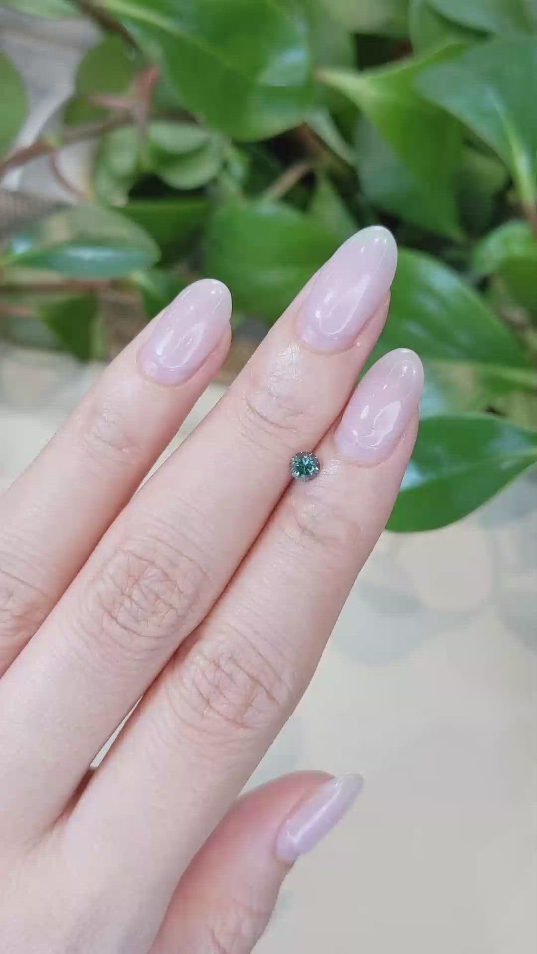 0.33 Ct. Greenish Blue Sapphire from Montana Size Video