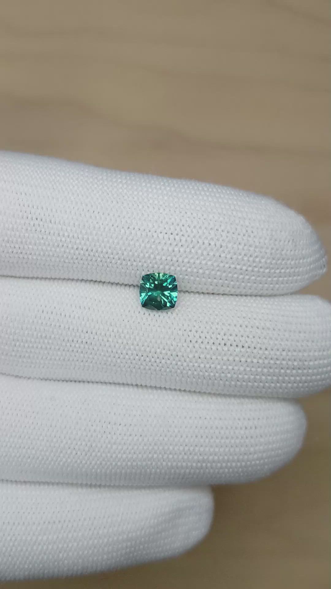 1.72 Ct. Bluish Green Sapphire from Montana Size Video