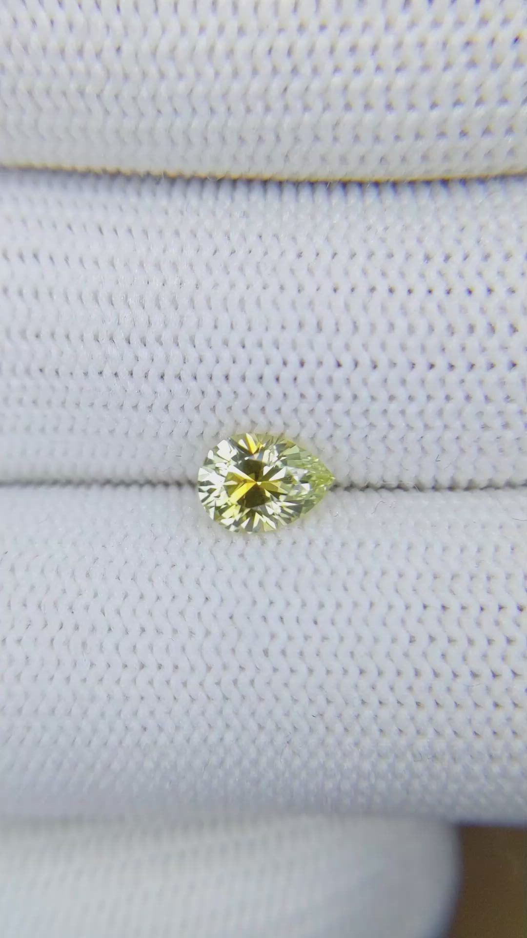 0.91 Ct. Greenish Yellow Sapphire from Montana Size Video