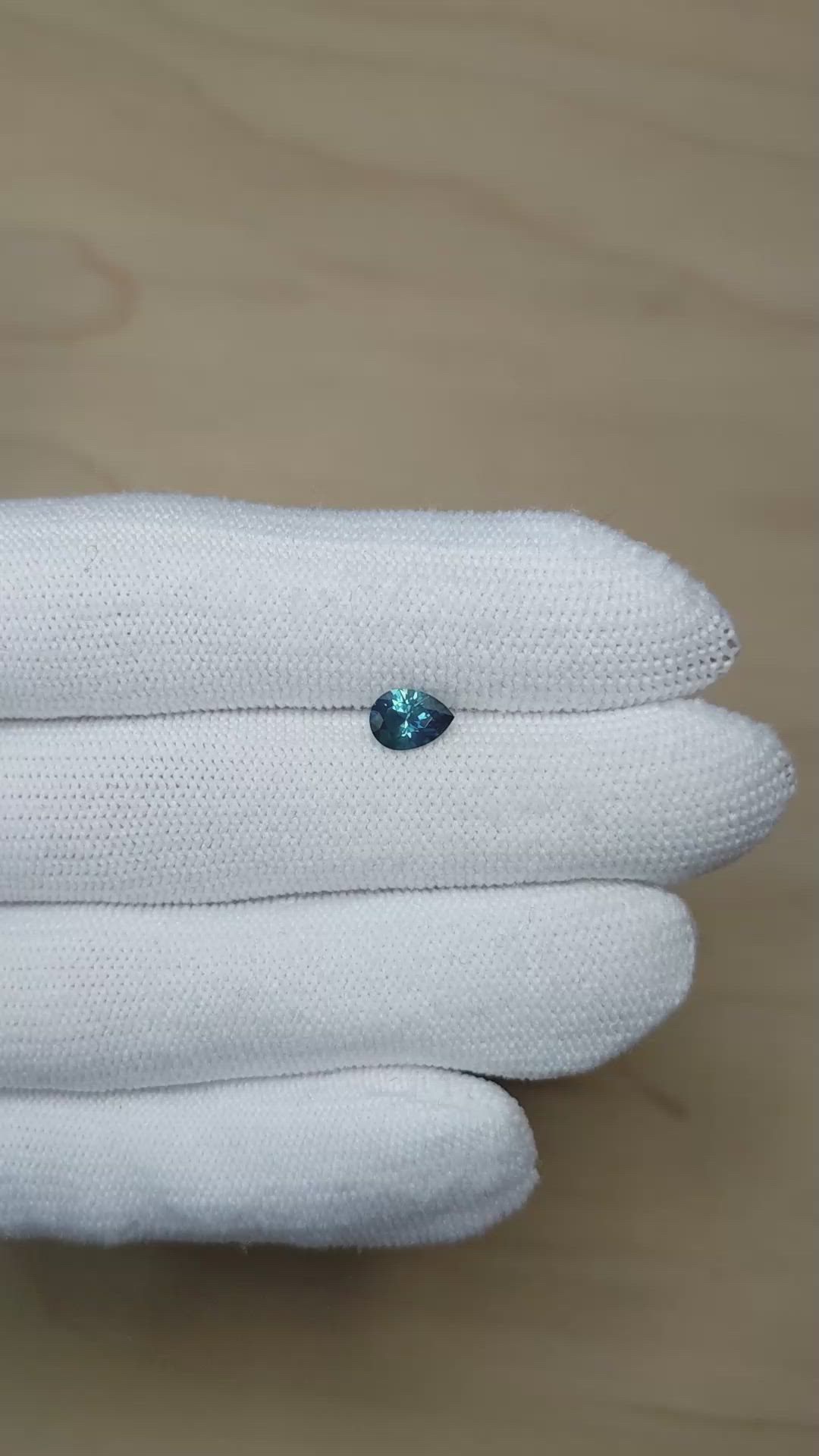 0.88 Ct. Greenish Blue Sapphire from Montana Size Video