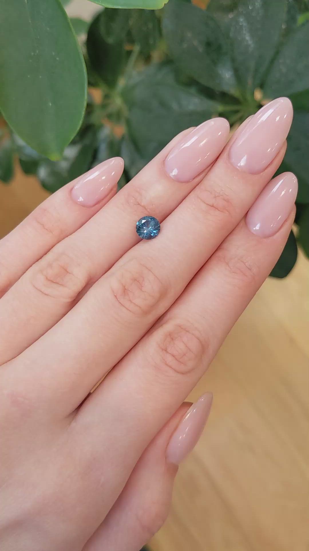 1.24 Ct. Greenish Blue Sapphire from Montana Size Video