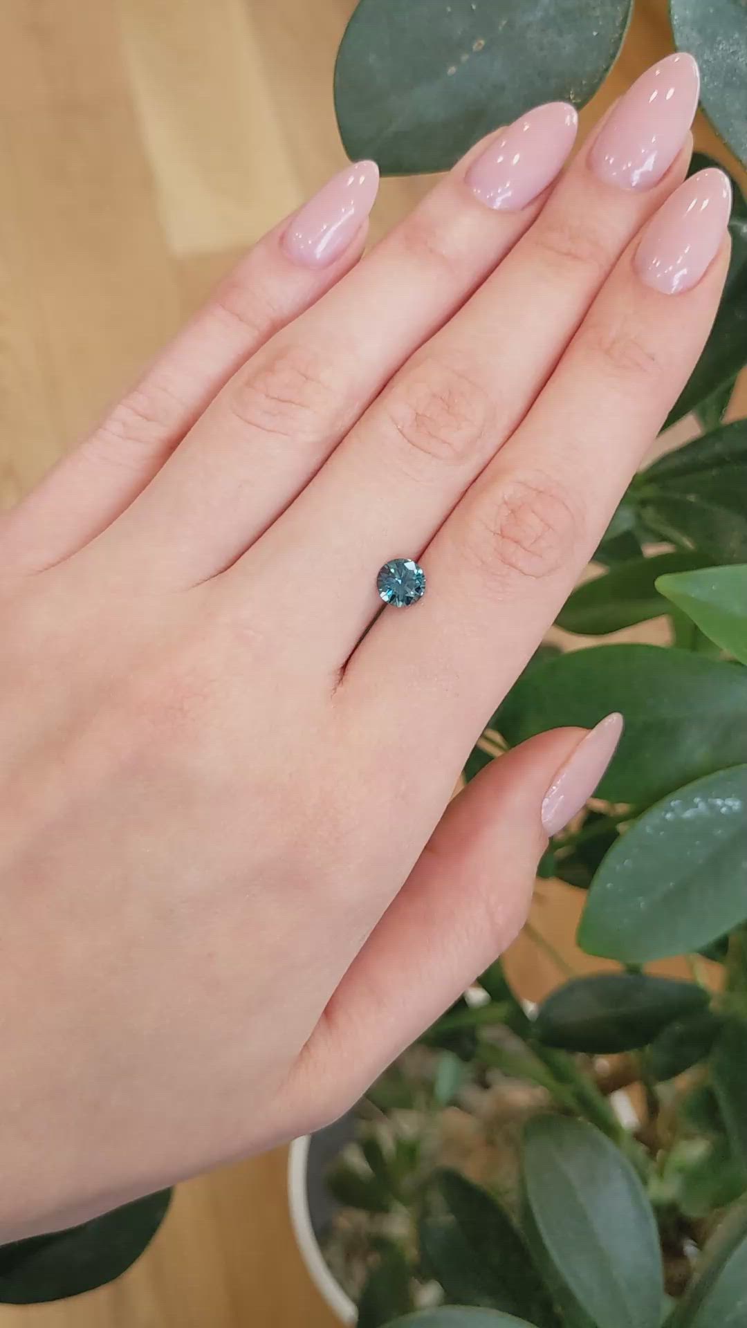 1.20 Ct. Bluish Green Sapphire from Montana Size Video