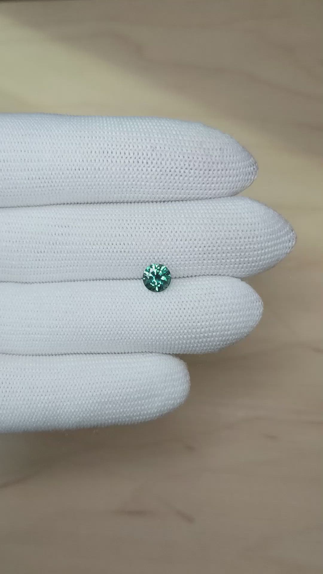 1.20 Ct. Bluish Green Sapphire from Montana Size Video