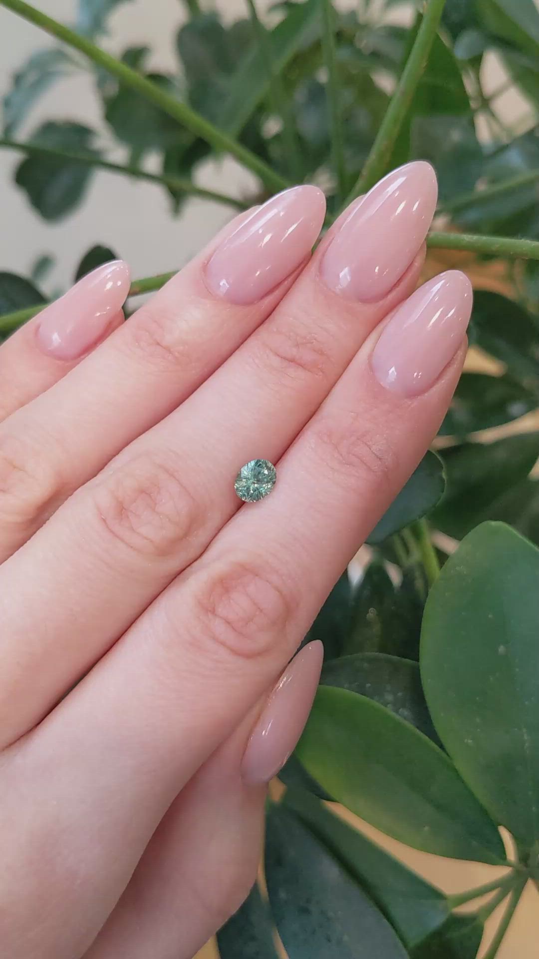 1.04 Ct. Green Sapphire from Montana Size Video