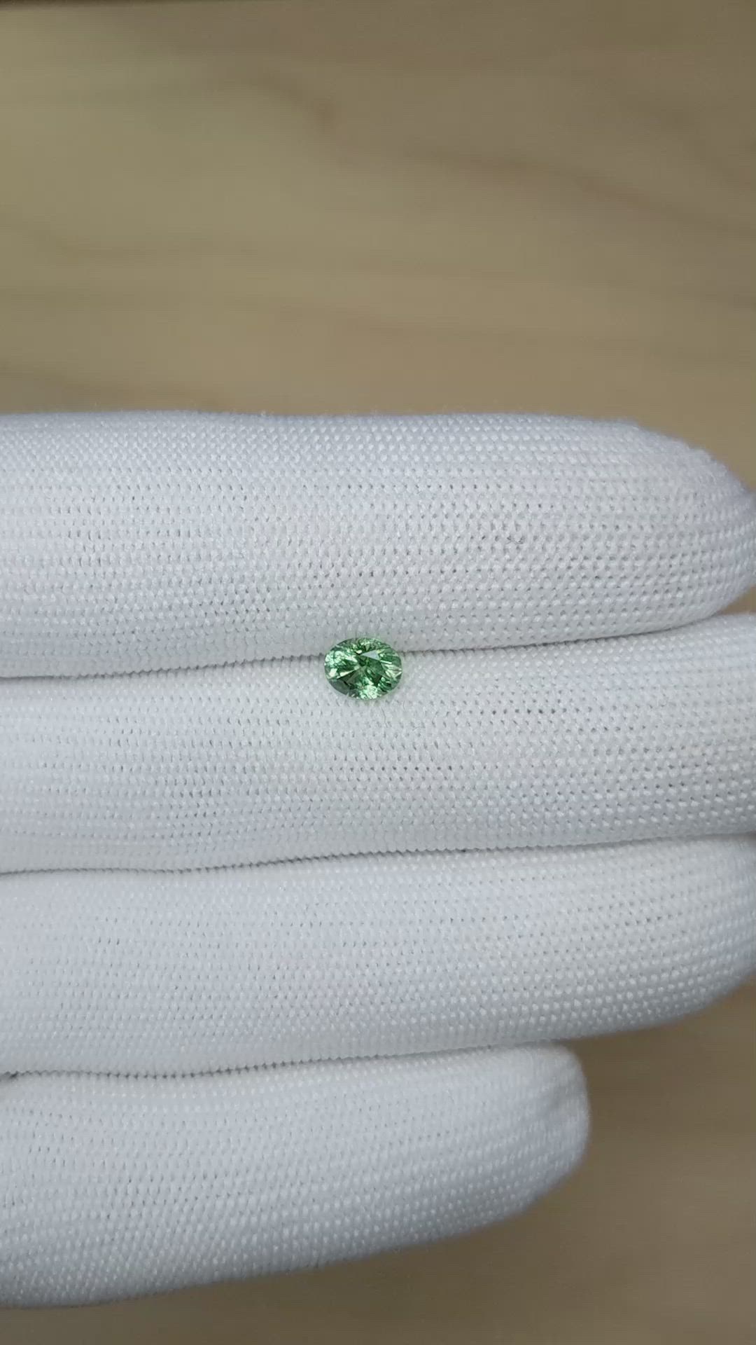 1.04 Ct. Green Sapphire from Montana Size Video