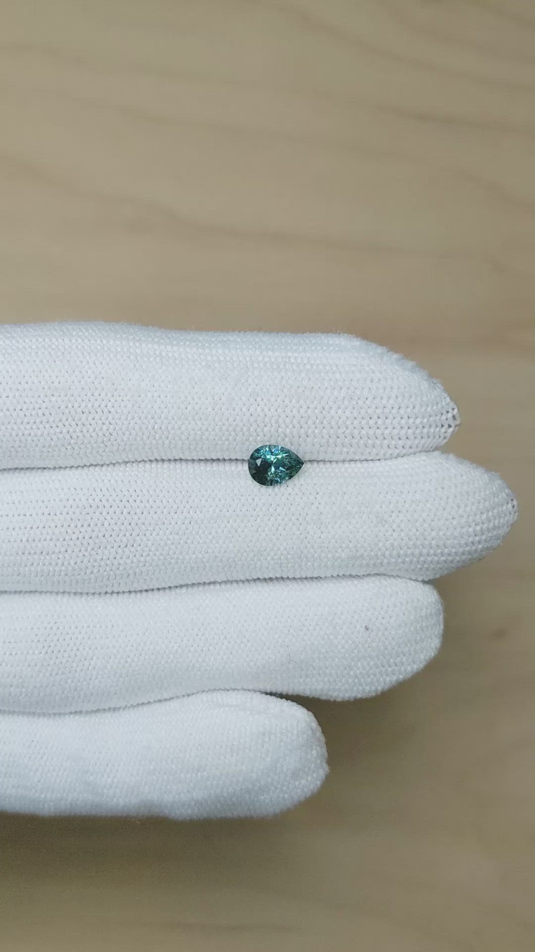 0.93 Ct. Greenish Blue Sapphire from Montana Size Video