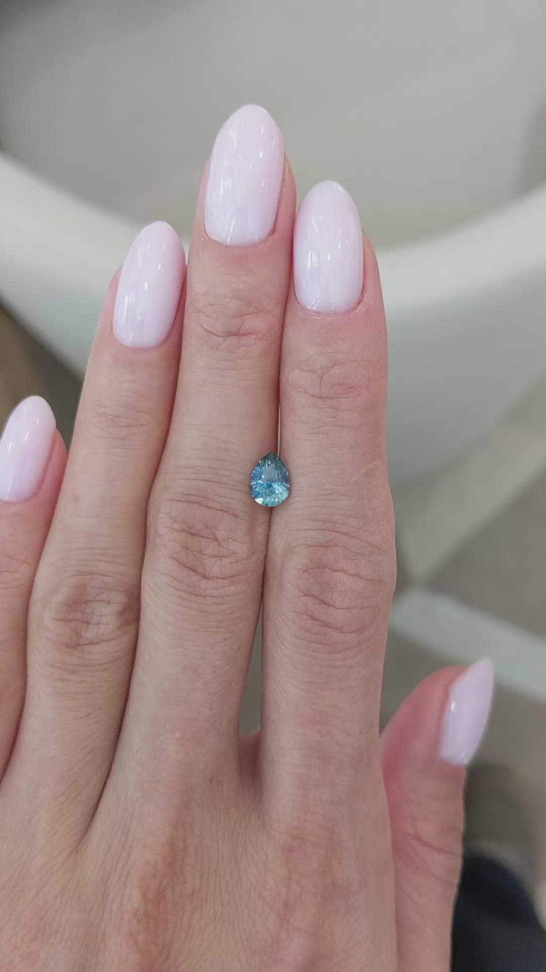 0.93 Ct. Greenish Blue Sapphire from Montana Size Video