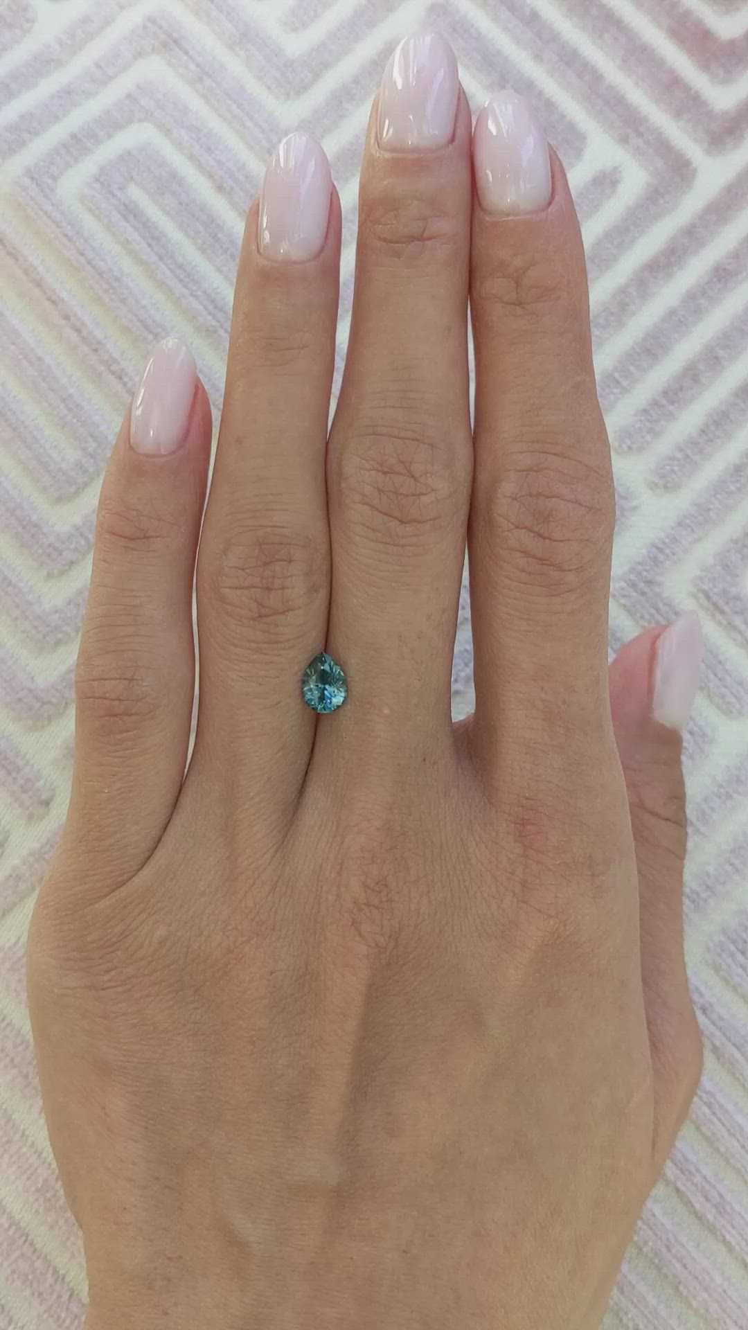 0.93 Ct. Greenish Blue Sapphire from Montana Size Video