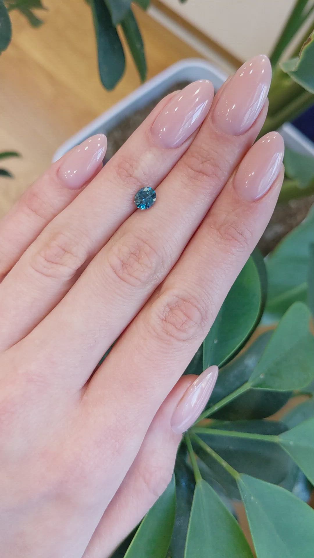 1.03 Ct. Greenish Blue Sapphire from Montana Size Video