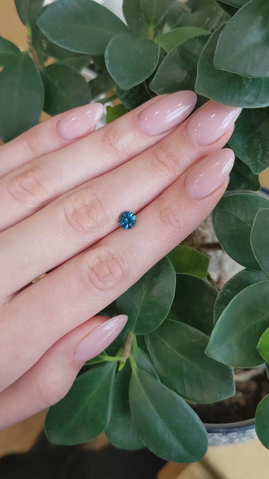 0.93 Ct. Greenish Blue Sapphire from Montana Size Video