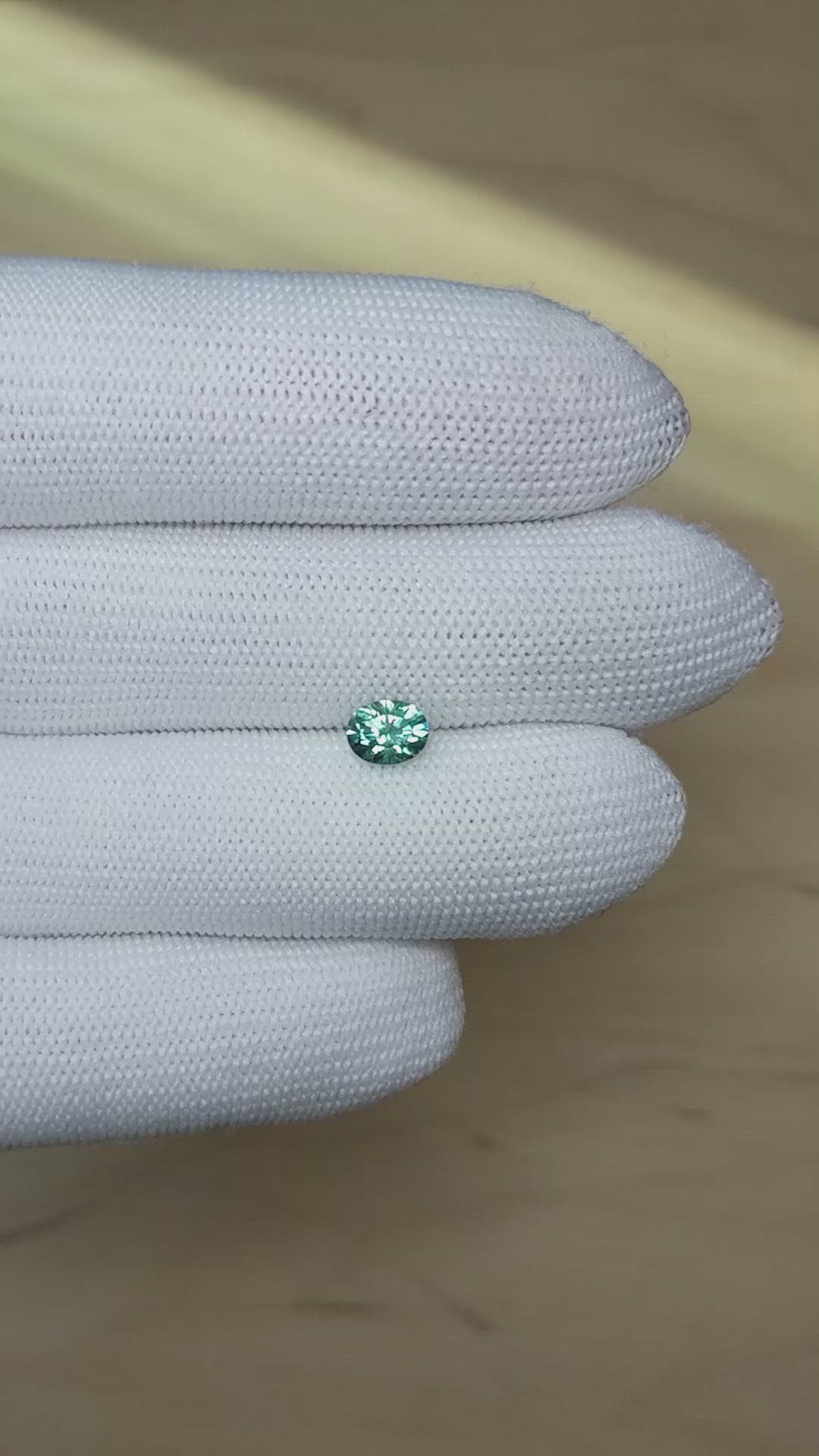 1.12 Ct. Greenish Blue Sapphire from Montana Size Video