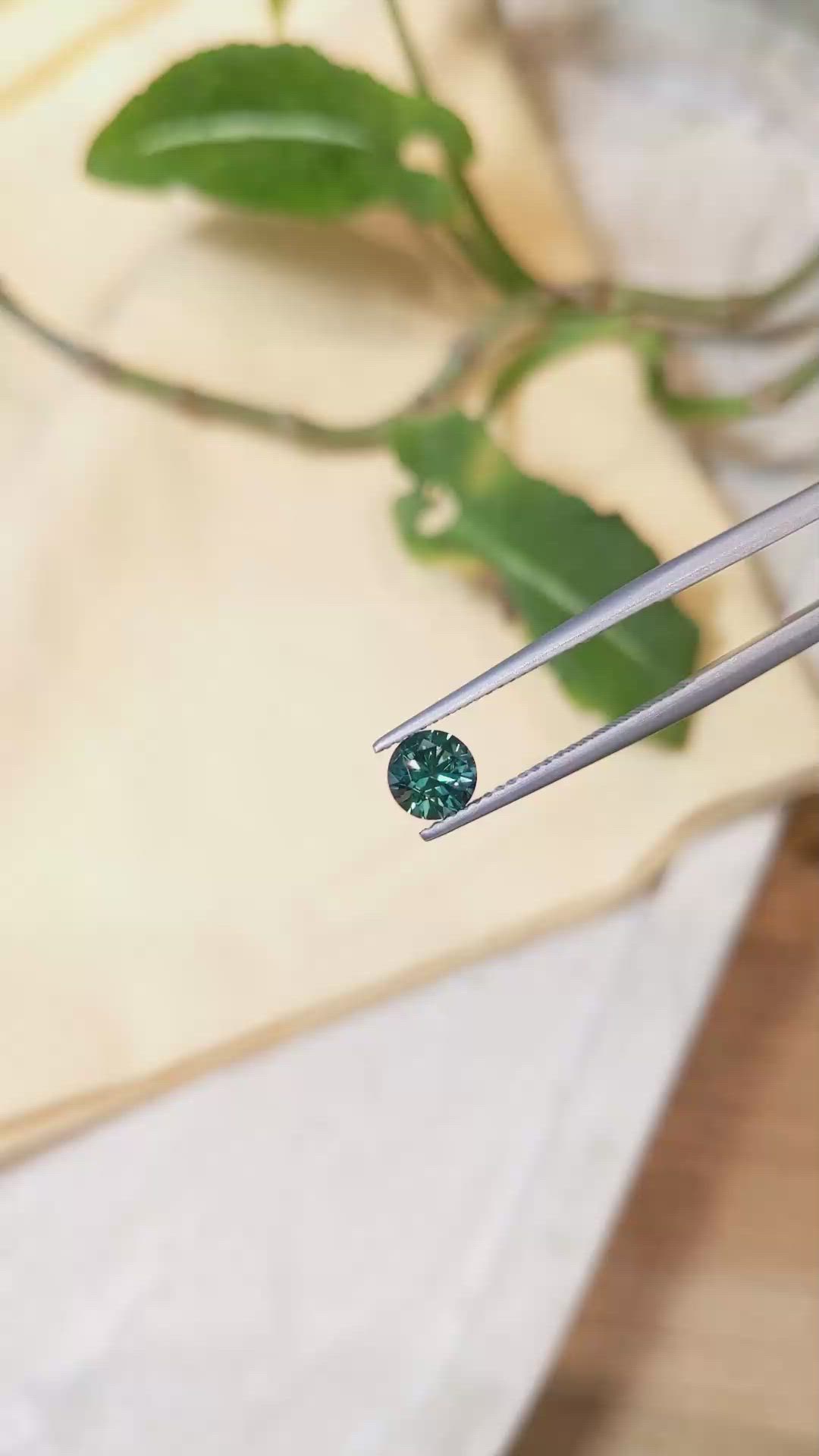 1.05 Ct. Bluish Green Sapphire from Montana Size Video