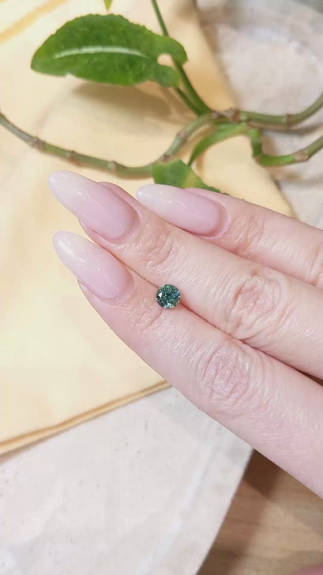 1.05 Ct. Bluish Green Sapphire from Montana Size Video