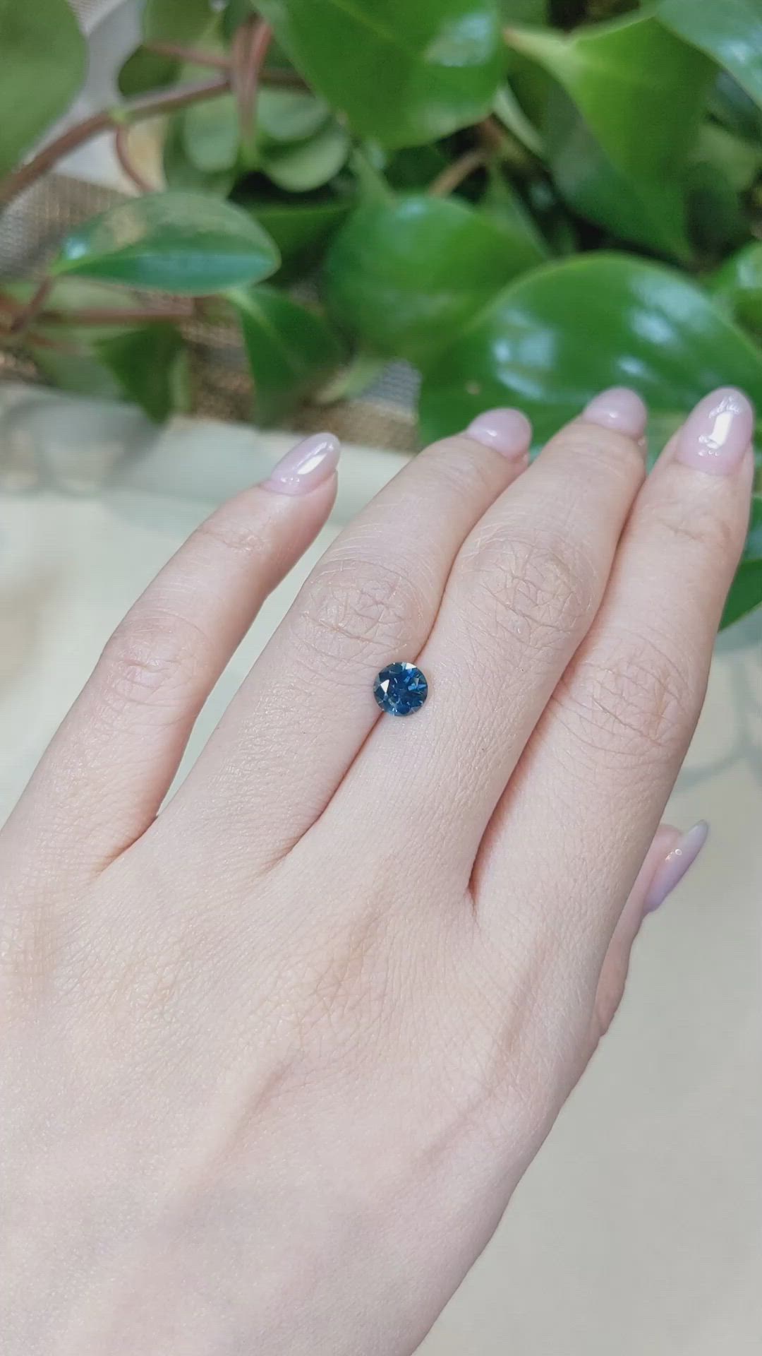 0.92 Ct. Greenish Blue Sapphire from Montana Size Video