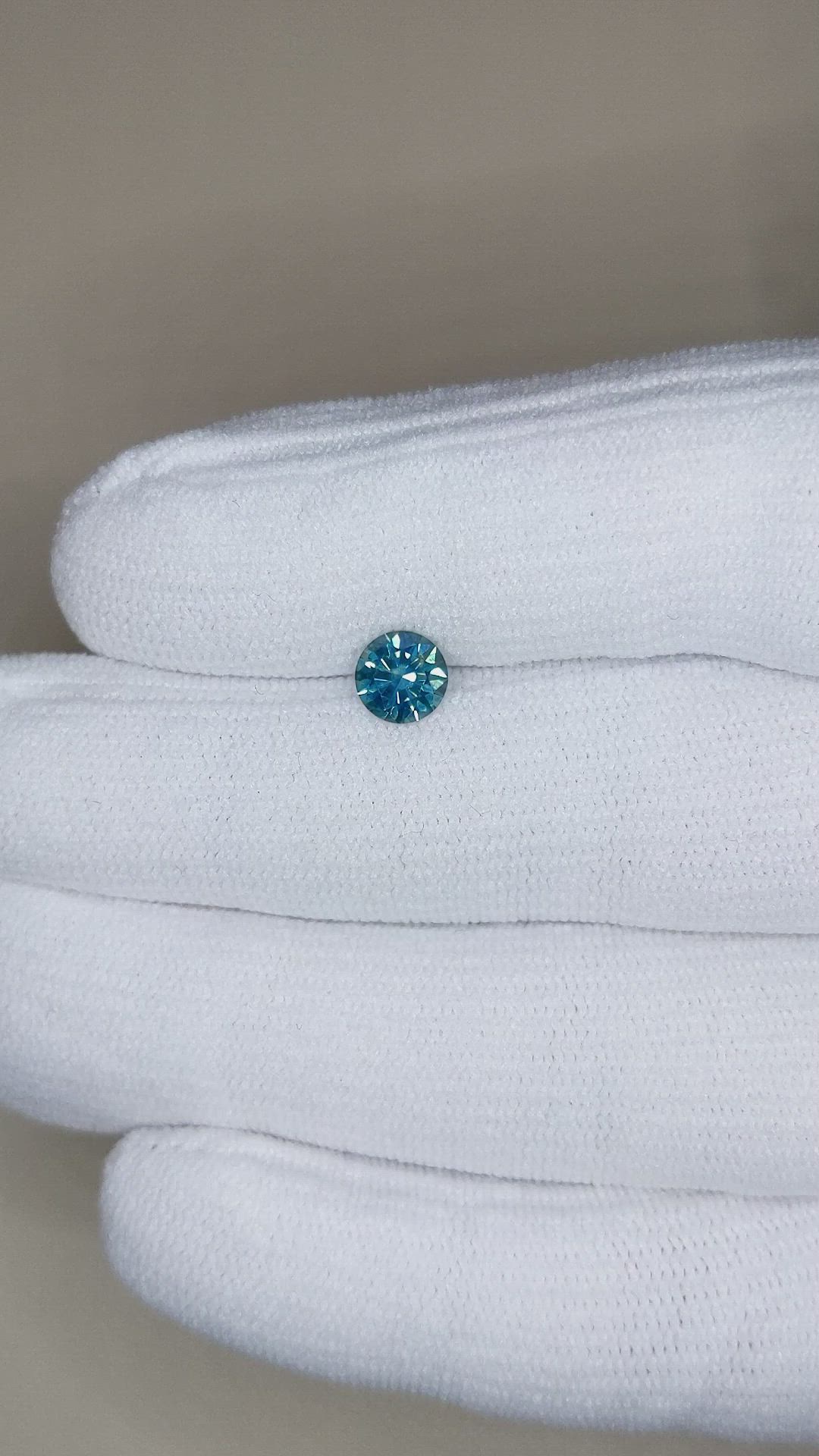0.92 Ct. Greenish Blue Sapphire from Montana Size Video