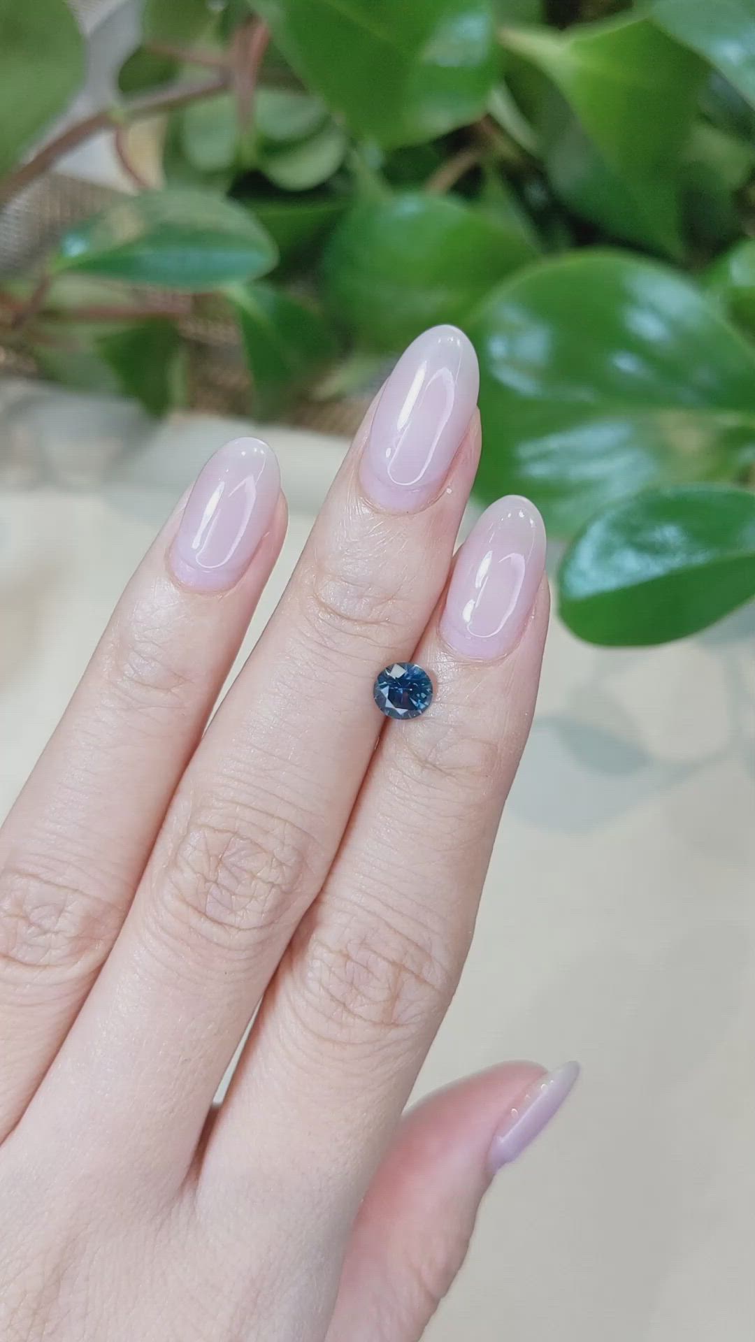 0.92 Ct. Greenish Blue Sapphire from Montana Size Video