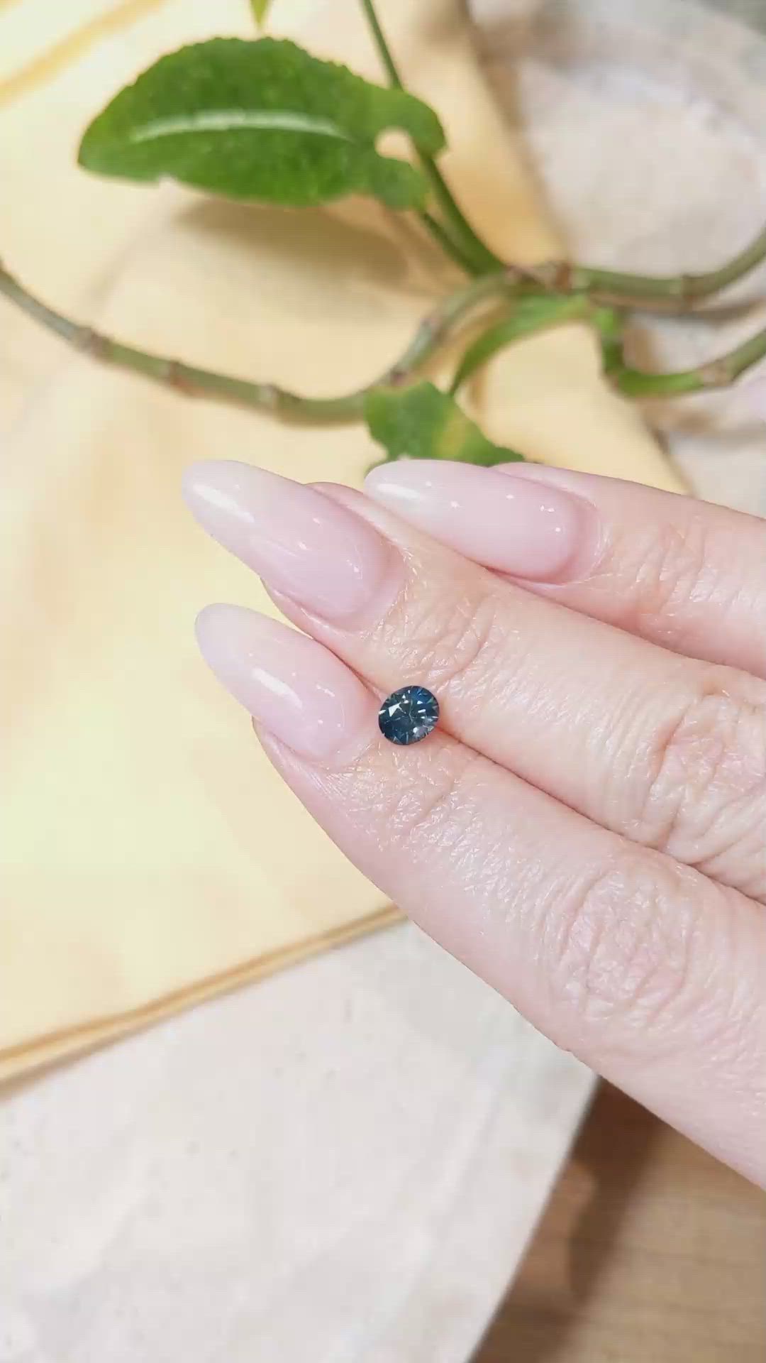 0.78 Ct. Bluish Green Sapphire from Montana Size Video