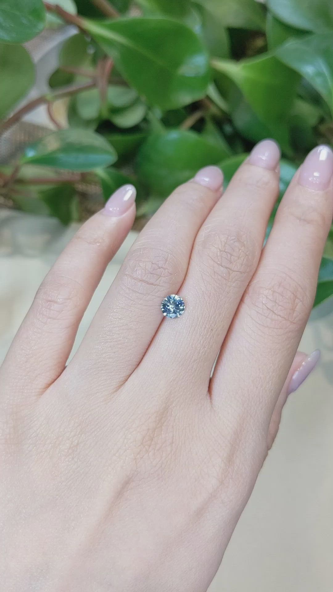 0.71 Ct. Greyish Blue Sapphire from Montana Size Video