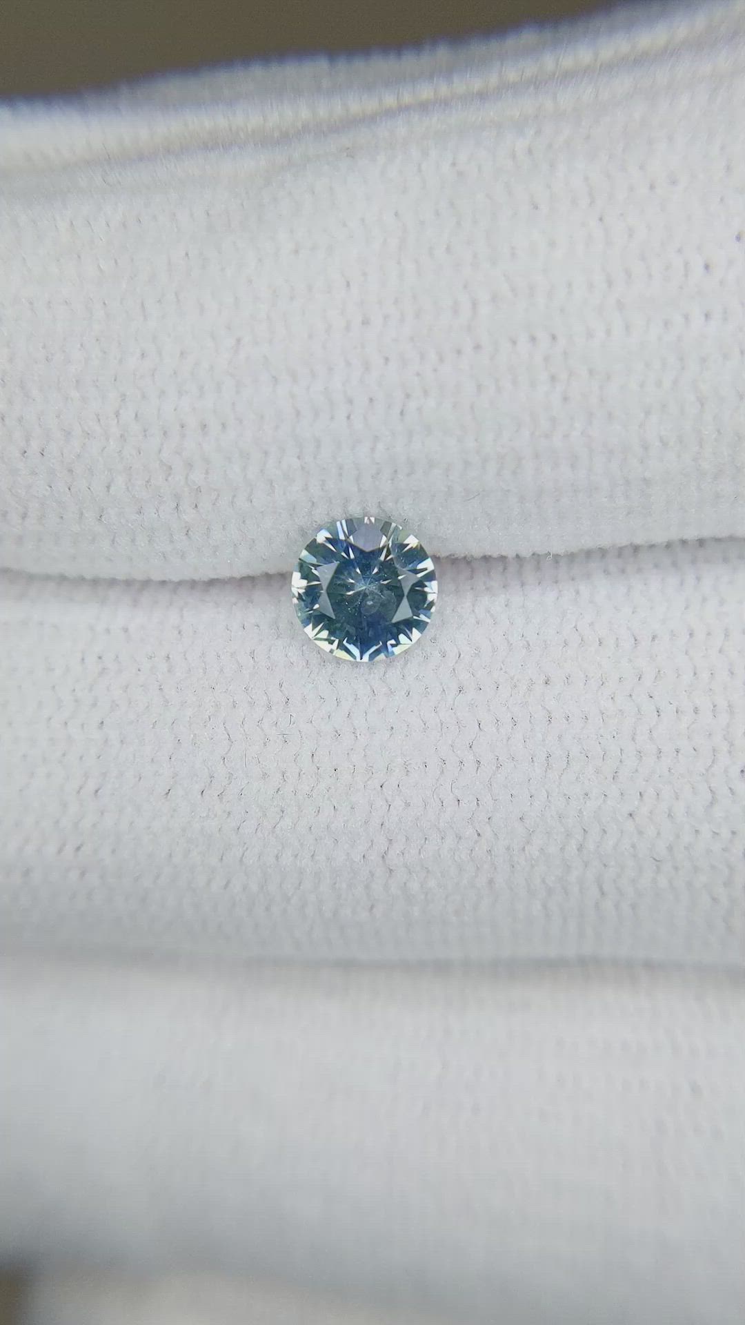 0.71 Ct. Greyish Blue Sapphire from Montana Size Video