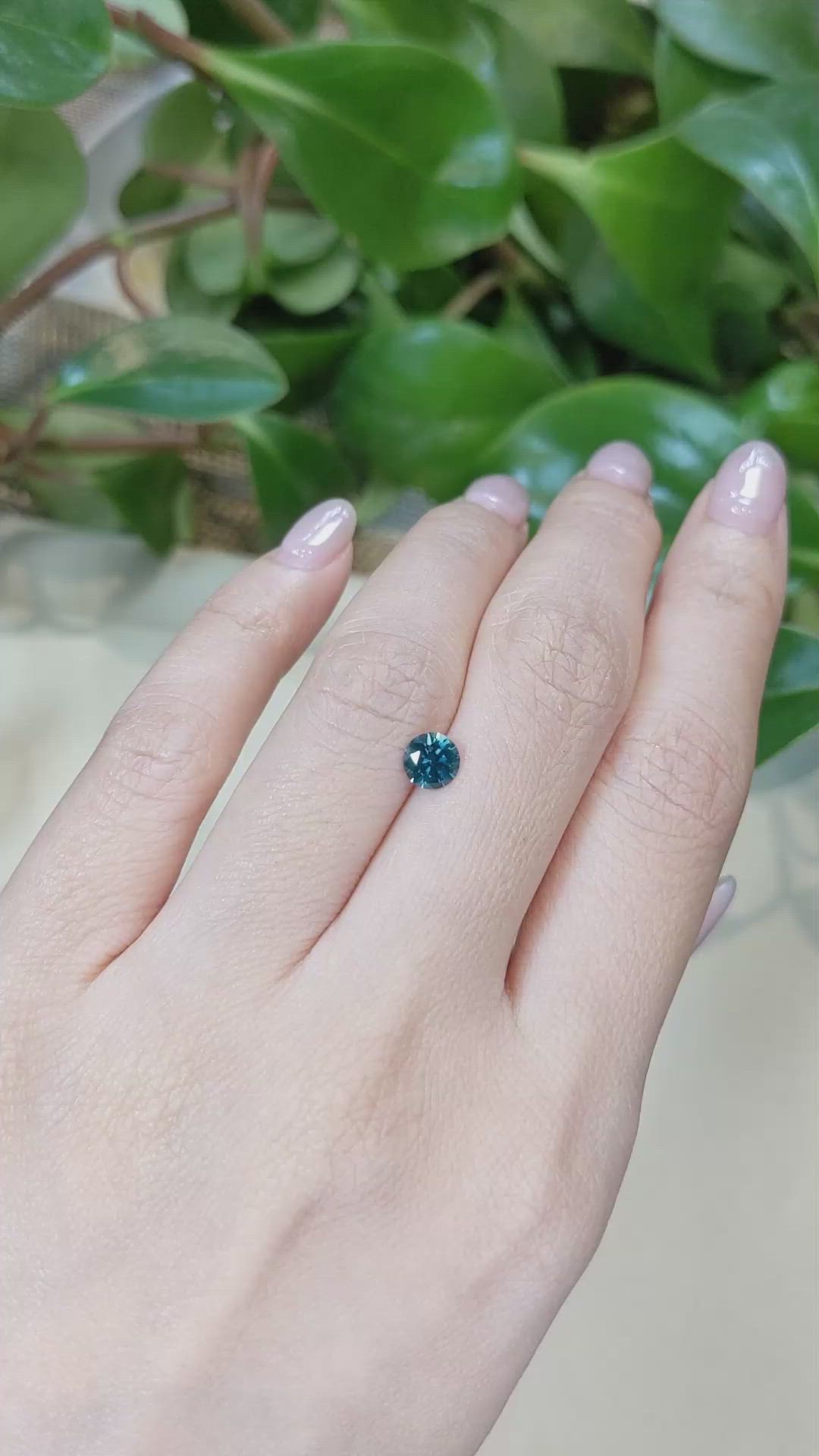 0.76 Ct. Bluish Green Sapphire from Montana Size Video