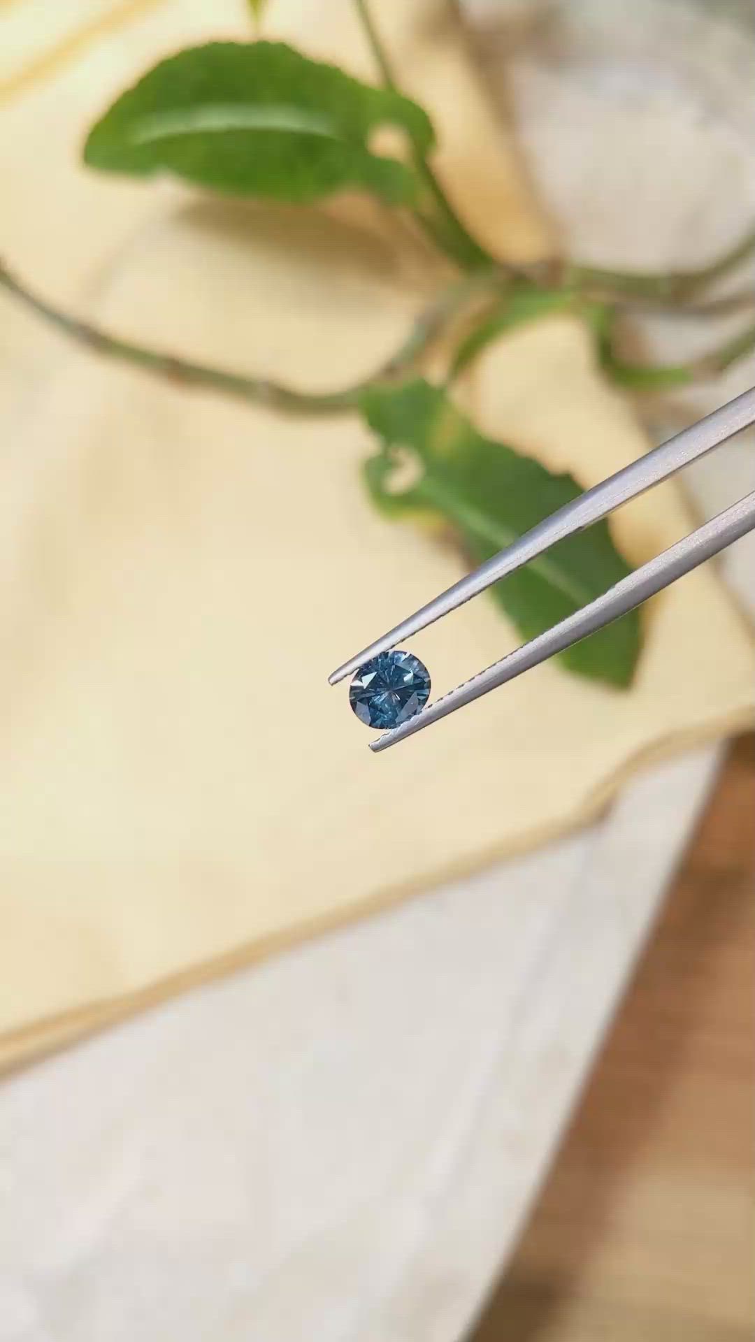 0.86 Ct. Greenish Blue Sapphire from Montana Size Video