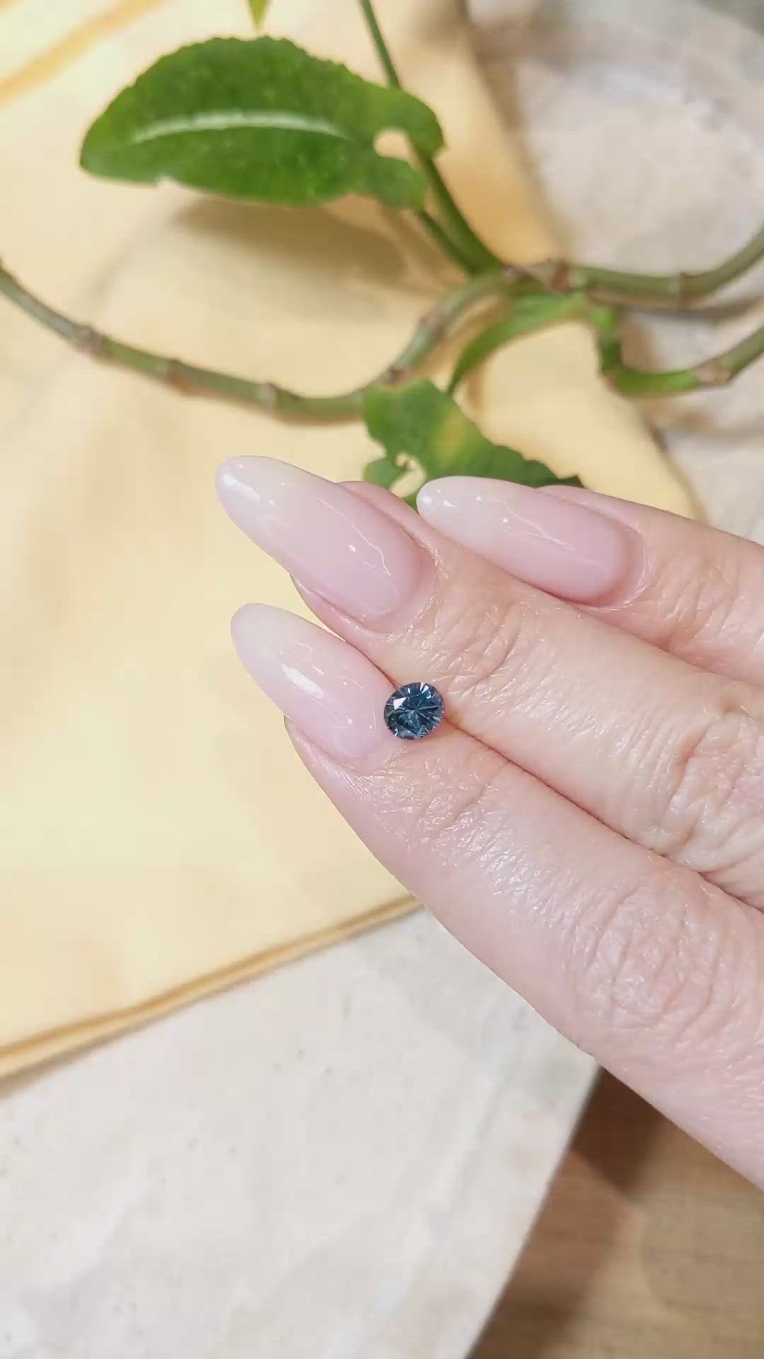 0.86 Ct. Greenish Blue Sapphire from Montana Size Video