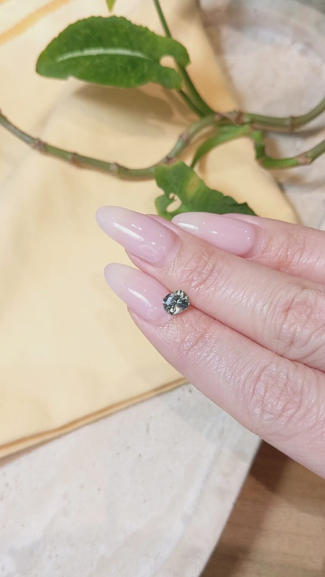 0.83 Ct. Bluish Green Sapphire from Montana Size Video