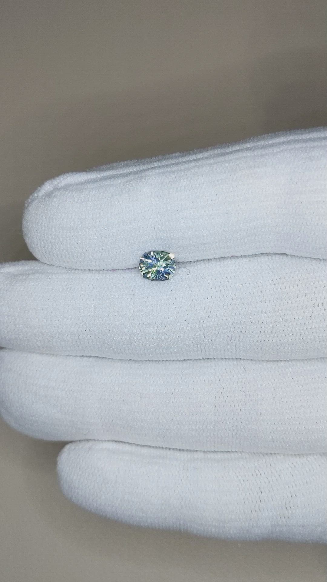 0.83 Ct. Bluish Green Sapphire from Montana Size Video
